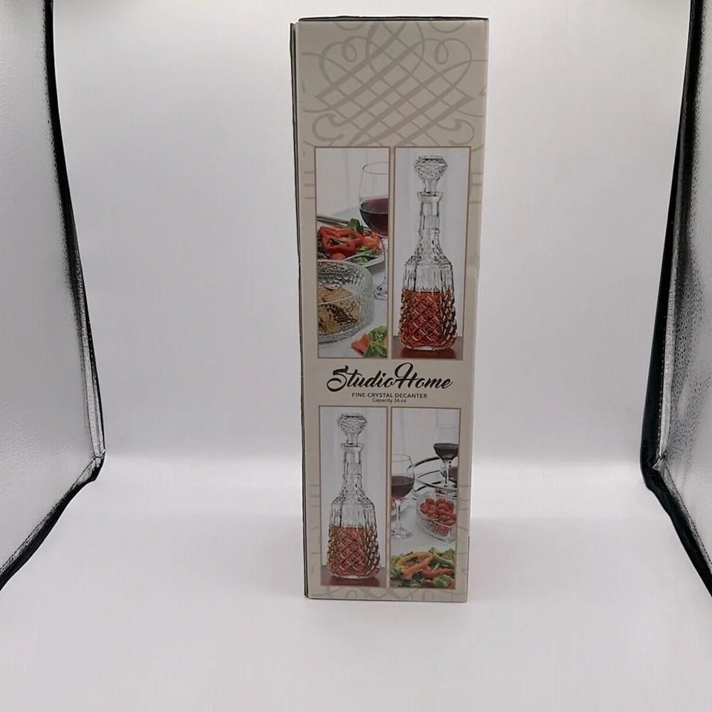 Studio Home Fine Crystal‎ Handmade Bar Decanter 36 oz New in Box!